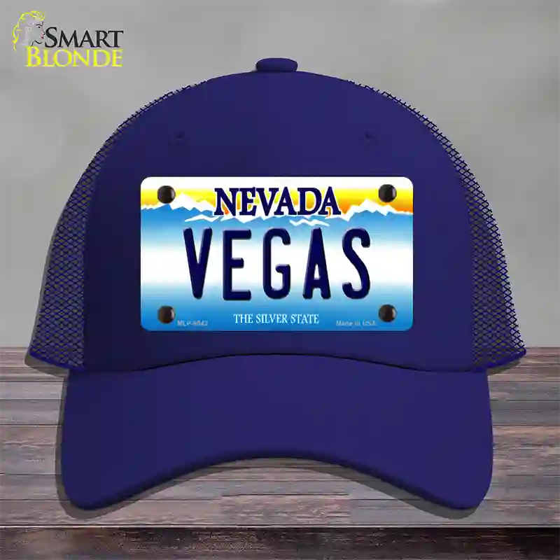 Vegas Nevada Novelty License Plate Hat Mesh / Royal Blue