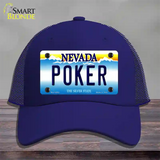 Poker Nevada Novelty License Plate Hat Mesh / Royal Blue