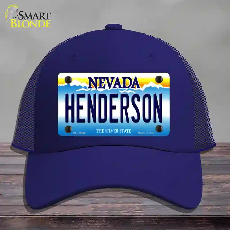 Henderson Nevada Novelty License Plate Hat Mesh / Royal Blue