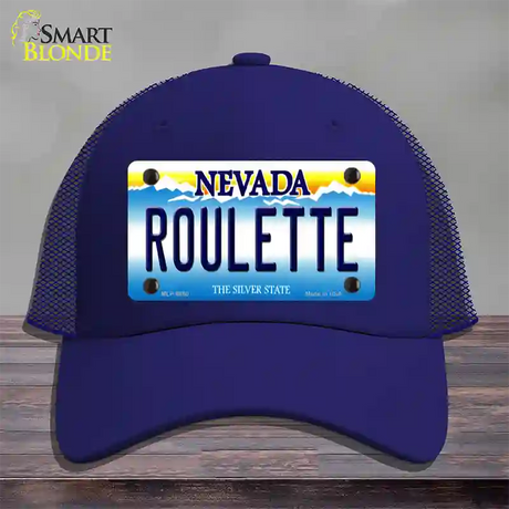 Roulette Nevada Novelty License Plate Hat Mesh / Royal Blue