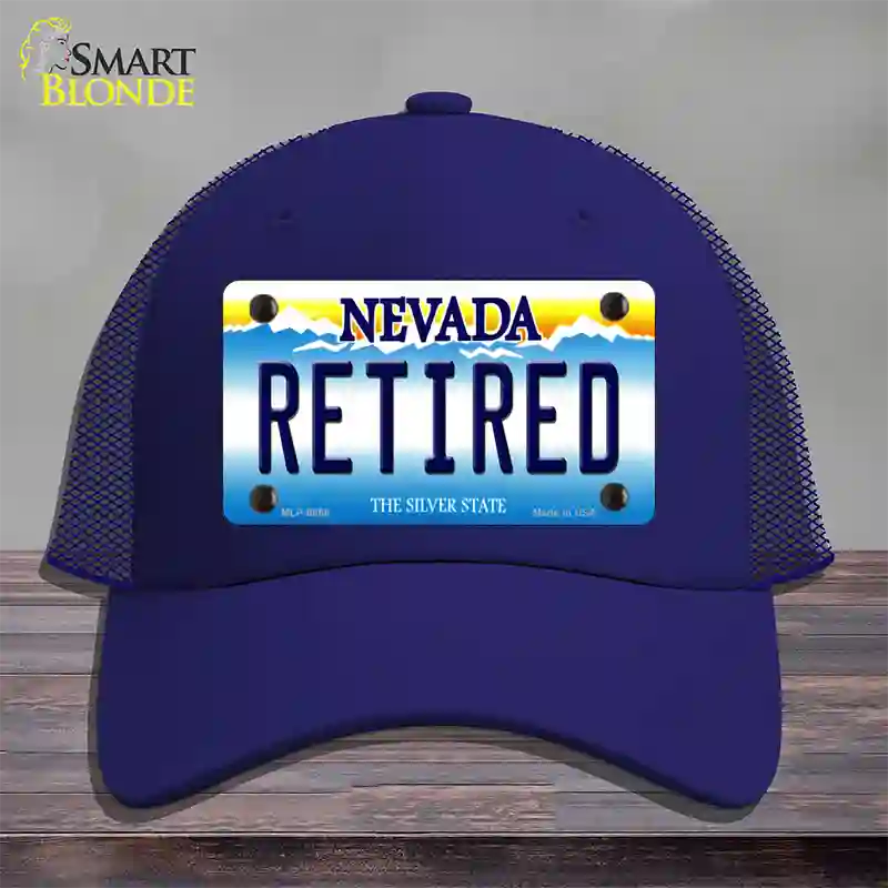 Retired Nevada Novelty License Plate Hat Mesh / Royal Blue