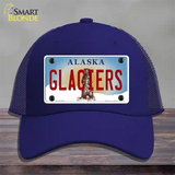 Glaciers Alaska State Novelty License Plate Hat Mesh / Royal Blue