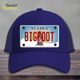 Bigfoot Alaska State Novelty License Plate Hat Mesh / Royal Blue