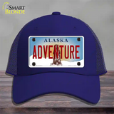 Adventure Alaska State Novelty License Plate Hat Mesh / Royal Blue