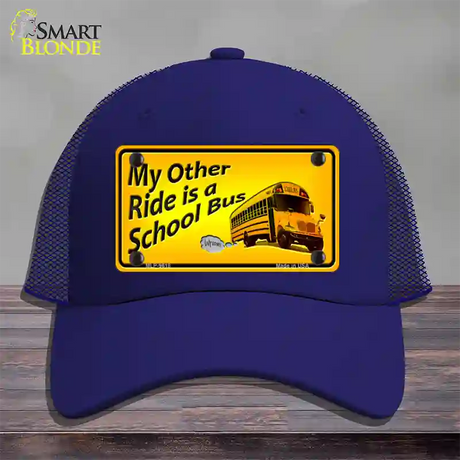 My Other Ride Novelty License Plate Hat Mesh / Royal Blue