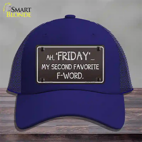 Friday Novelty License Plate Hat Mesh / Royal Blue