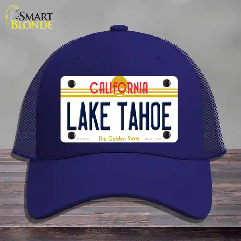 Lake Tahoe California Novelty License Plate Hat Mesh / Royal Blue