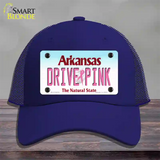 Drive Pink Arkansas Novelty License Plate Hat Mesh / Royal Blue