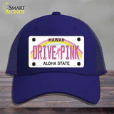 Drive Pink Hawaii Novelty License Plate Hat Mesh / Royal Blue