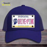 Drive Pink Indiana Novelty License Plate Hat Mesh / Royal Blue