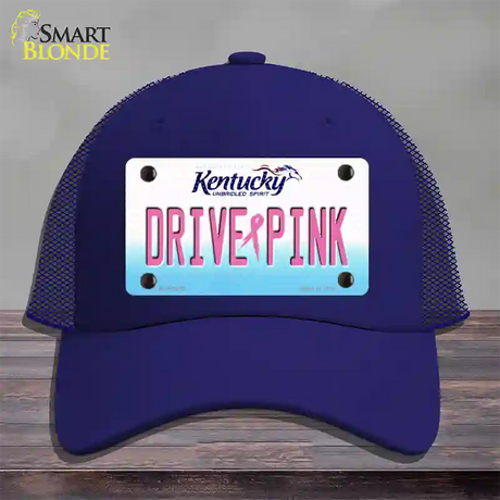 Drive Pink Kentucky Novelty License Plate Hat Mesh / Royal Blue