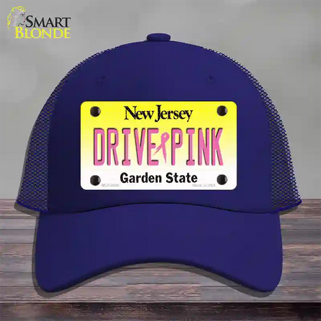 Drive Pink New Jersey Novelty License Plate Hat Mesh / Royal Blue