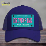 Drive Pink New Mexico Novelty License Plate Hat Mesh / Royal Blue