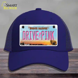 Drive Pink North Dakota Novelty License Plate Hat Mesh / Royal Blue