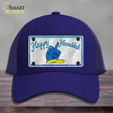 Happy Hanukkah Dreidel Novelty License Plate Hat Mesh / Royal Blue