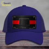 South Dakota Thin Red Line Novelty License Plate Hat Mesh / Royal Blue