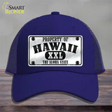 Property Of Hawaii Novelty License Plate Hat Mesh / Royal Blue