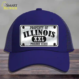 Property Of Illinois Novelty License Plate Hat Mesh / Royal Blue