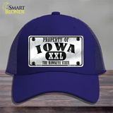 Property Of Iowa Novelty License Plate Hat Mesh / Royal Blue