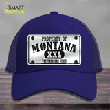 Property Of Montana Novelty License Plate Hat Mesh / Royal Blue