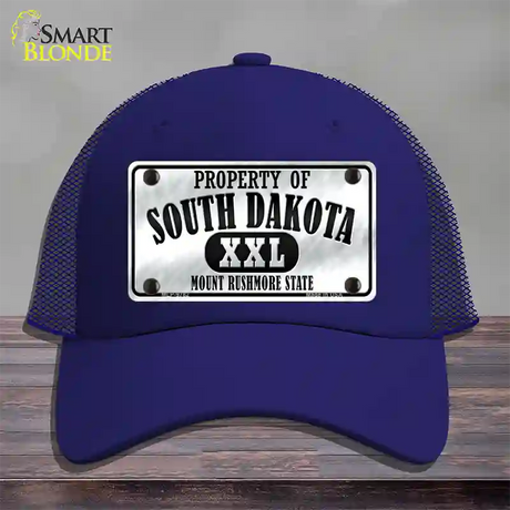 Property Of South Dakota Novelty License Plate Hat Mesh / Royal Blue