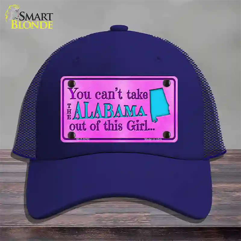 Alabama Girl Novelty License Plate Hat Mesh / Royal Blue