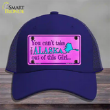 Alaska Girl Novelty License Plate Hat Mesh / Royal Blue