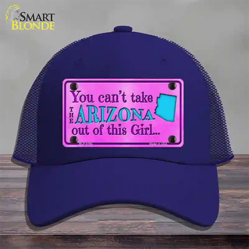 Arizona Girl Novelty License Plate Hat Mesh / Royal Blue