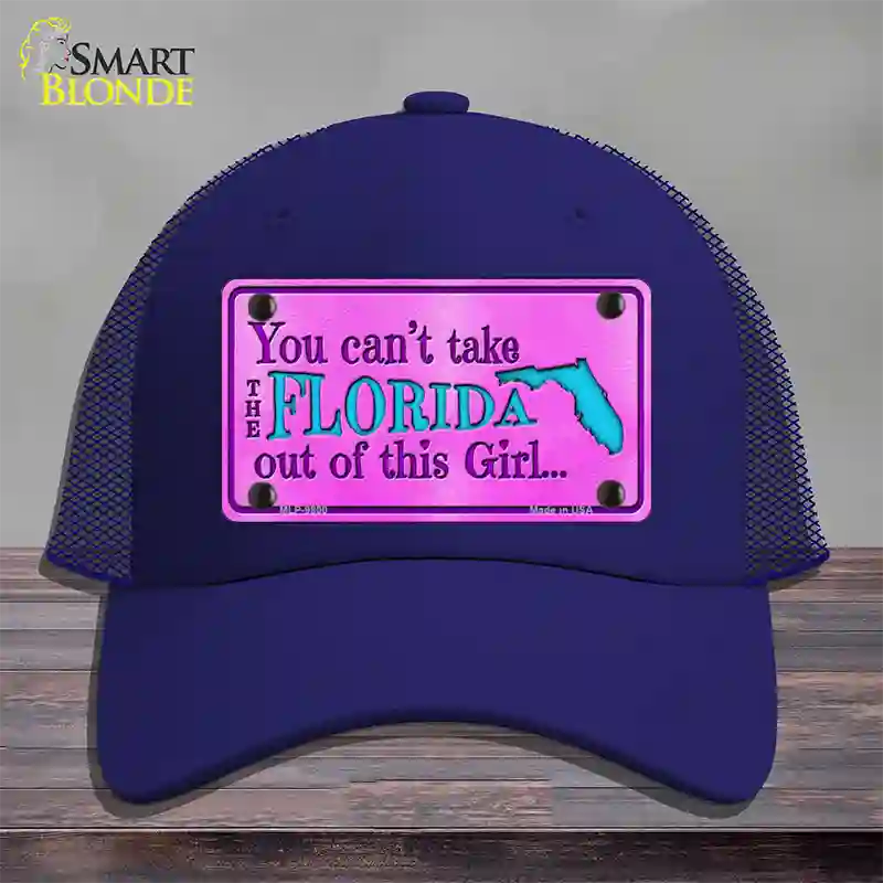 Florida Girl Novelty License Plate Hat Mesh / Royal Blue