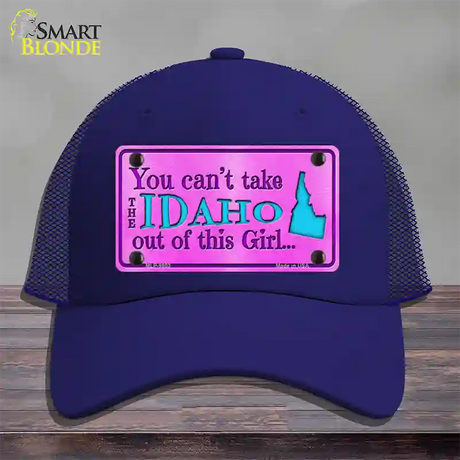 Idaho Girl Novelty License Plate Hat Mesh / Royal Blue