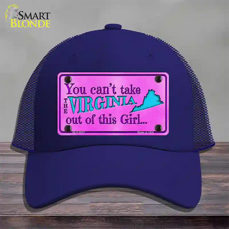 Virginia Girl Novelty License Plate Hat Mesh / Royal Blue