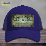 Nana And Papas Bed And Breakfast Novelty License Plate Hat Mesh / Royal Blue