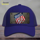 Asphalt Highway Novelty License Plate Hat Mesh / Royal Blue