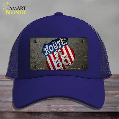 Asphalt Highway Novelty License Plate Hat Mesh / Royal Blue