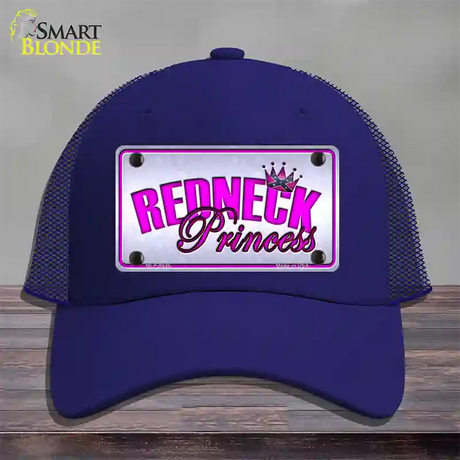 Princess Redneck Novelty License Plate Hat Mesh / Royal Blue