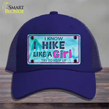 Hike Like A Girl Novelty License Plate Hat Mesh / Royal Blue