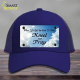 Clouds Novelty License Plate Hat Mesh / Royal Blue