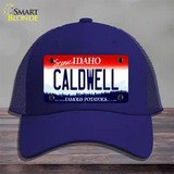 Caldwell Idaho Novelty License Plate Hat Mesh / Royal Blue