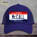 McCall Idaho Novelty License Plate Hat Mesh / Royal Blue