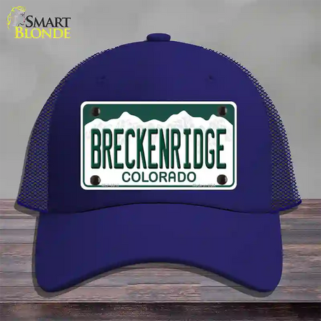 Breckenridge Colorado Novelty License Plate Hat Mesh / Royal Blue