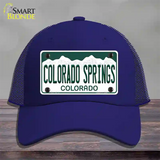 Colorado Springs Colorado Novelty License Plate Hat Mesh / Royal Blue