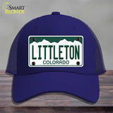 Littleton Colorado Novelty License Plate Hat Mesh / Royal Blue