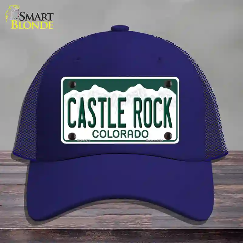 Castle Rock Colorado Novelty License Plate Hat Mesh / Royal Blue