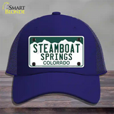 Steamboat Springs Colorado Novelty License Plate Hat Mesh / Royal Blue