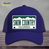 Snow Country Colorado Novelty License Plate Hat Mesh / Royal Blue