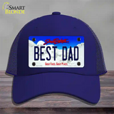 Best Dad South Dakota Novelty License Plate Hat Mesh / Royal Blue