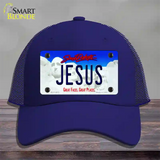 Jesus South Dakota Novelty License Plate Hat Mesh / Royal Blue