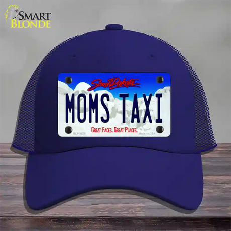 Moms Taxi South Dakota Novelty License Plate Hat Mesh / Royal Blue