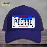 Pierre South Dakota Novelty License Plate Hat Mesh / Royal Blue