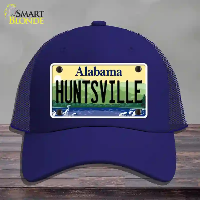 Huntsville Alabama Novelty License Plate Hat Mesh / Royal Blue